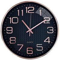 2 x RAW Customer Returns Outpicker Wall Clock Without Ticking Sounds 12 Inch 30cm Modern Quartz Silent Wall Clock Creeping Second Kitchen Clocks, for Living Room Children s Room Kitchen Bedroom Offices Black Rose Gold-Large Margin  - RRP €40.32