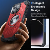 1 x RAW Customer Returns Sibada Case for iPhone 15 with Hidden Metal Circle Stand for Magnetic, Logo Visible, Fashionable Phone Case for iPhone 15 2023 6.1 - Red - RRP €21.31