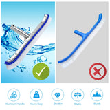 1 x RAW Customer Returns VABNEER pool brush pool cleaning cleaning brush 18 inches with aluminum handle and reinforced aluminum back for pool wall and pool floor blue  - RRP €19.67