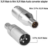 1 x RAW Customer Returns QIANRENON 3Pin XLR to 3Pin Mini XLR Headphone Microphone Converter Adapter XLR Male to Mini XLR Male Audio Balanced Connector XLR to Mini XLR Switch Plug, for Camera Camcorder - RRP €11.74