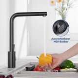 1 x RAW Customer Returns CECIPA low pressure kitchen tap black, 360 tap, single lever mixer with high spout and aerator, kitchen tap with G3 8 connection for cold water and a water boiler - RRP €38.56