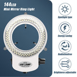 1 x RAW Customer Returns Liseng 144 Industrial Ring Light, Ring Lamp for Optical Ring Light Microscope Light Source 6000K 0-100 Adjustable Brightness EU Plug-White  - RRP €36.74