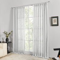 1 x RAW Customer Returns Deconovo Voile transparent curtain with ruffle tape, semi-transparent decorative curtain, semi-transparent linen look, airy curtains for children s rooms, 160 x 140 cm height x width , light grey, set of 2 - RRP €25.7