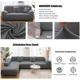 1 x RAW Customer Returns NAKIHOUSE Sofa Throws Sofa Cover with a Pillowcase, Stretch Elastic Sofa Cover Sofa Cover in Gray Color for 1 2 3 4 Seater L-Shaped Corner Sofa Requires Two  - RRP €24.19