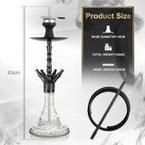 2 x RAW Customer Returns REANICE 24 Hookah Shisha Set Water Pipe Complete Set with 1 Connections Head Adapter Silicone Hose Aluminum Rod Black  - RRP €120.96