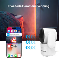 1 x RAW Customer Returns AMOROM WiFi Indoor Surveillance Camera 360 , 1080p Camera Surveillance with Night Vision, 2-Way Audio, Motion Detection, Voice Control, Works with Alexa, 2.4G WiFi - RRP €29.99