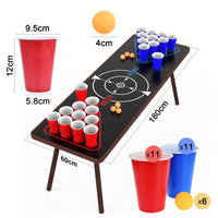 1 x RAW Customer Returns Faburo drinking game table mat set drinking game table mat 180x60cm with 22 cups 6 drinking game balls - RRP €19.99