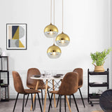 1 x RAW Customer Returns Euone Clothes with Wood Plated Glass Ball Lampshade Modern Simple Ceiling Light Hanging Lamp Kitchen Island Dining Room Bedroom Chandelier Gold, 20cm , DGY-1004 - RRP €59.99