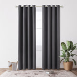 1 x RAW Customer Returns Deconovo opaque curtains with eyelets for bedroom thermal curtains opaque cold protection thermal curtain heat protection thick thermal curtain, 229 x 107 cm height x width , dark grey, set of 2 - RRP €54.95