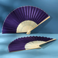 1 x RAW Customer Returns Foldable Hand Fans, 2 Pack Silk Fabric Bamboo Chinese Wedding Fans for Men and Women Folding Fans for Wedding Performance Dance Decoration Festival Dark Purple, Classic Style  - RRP €8.99