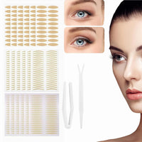 75 x Brand New TUKNON Droopy Eyelid Stripes, Droopy Eyelid Tapes, Eyelid Stripes, Eyelid Adhesive Tape, Double-Sided Eyelid Tapes, Invisible Double Eyelid Stripes, Waterproof, with Forked Rod Tweezers 720 Pcs  - RRP €1350.0