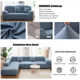 1 x Brand New NAKIHOUSE Sofa Covers with one pillowcase, stretch elastic sofa cover in blue color for 1 2 3 4 seater L-shaped corner sofa requires two  - RRP €39.99