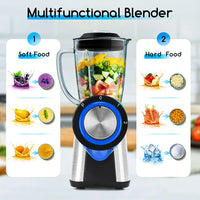 1 x RAW Customer Returns Aigostar Archer Blender Smoothie, 1200W Multifunctional Blender, BPA Free, 1.8L, 6 Blades 3D Design , Stainless Steel, 2 Speed Pulse, Crushed Ice. - RRP €60.49