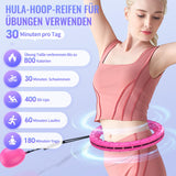 4 x Brand New AgoKud Smart Hula fitness Hoop exercise with gravity ball, 24-section adjustable removable 360 wrap-around massage hoola tire hoop for weight loss adults children slimming beginners - RRP €64.8