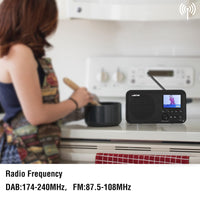 1 x RAW Customer Returns LEICKE portable DAB radio with Bluetooth 5.0 DAB DAB and FM radio, 2.4 color display, 80 presets, kitchen radio with cable or 2000mAh battery operation, MicroSD TF AUX connection, alarm functions - RRP €39.99