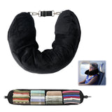 1 x RAW Customer Returns BOXOB Clothes-Fillable Travel Pillow, Plush Fillable Travel Neck Pillow for 3-Day Trip Essentials, Travel Pillowcase Only, No Filler Black  - RRP €21.3