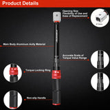 1 x RAW Customer Returns ATsafepro insert torque wrench 5-60 Nm, 9 12mm open end torque wrench, interchangeable torque wrench for HVAC mini split, refrigeration systems, bicycle, motorcycle and car maintenance - RRP €39.99