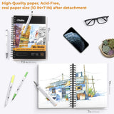 1 x RAW Customer Returns Sketchbook for Artists Ohuhu 124 Pages 62 Sheets Sketchbook Spiral Bound - 254 x 193mm Thick Paper Drawing Pad 200gsm Acid Free Sketch Pad for Pencils Markers Charcoal Acrylic Watercolor Paint - RRP €13.75