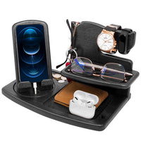 1 x RAW Customer Returns Gifts for Men Valentine s Day Bedside Organizer Glasses Wallet Watch Organizer Gift for Dad Grandpa Gift Husband Rotating Wooden Phone Docking Station Birthday Gift for Men - RRP €29.57