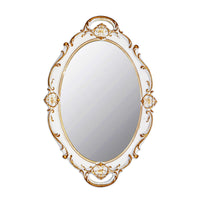 1 x RAW Customer Returns YCHMIR Small Vintage Wall Mirror, 36.8 x 25.4 cm, Oval, White - RRP €19.67