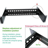 1 x RAW Customer Returns Hereta 19 inch Adjustable Rack Mount DIN Rail Bracket for Media Converter Ethernet Switch Industrial PoE Switch with Light and High Strength Aluminum Alloy Material - RRP €97.32