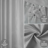 1 x RAW Customer Returns Furlinic extra length shower curtain for bathroom, bathroom curtain, anti-mold textile for bathtub and shower, curtain made of fabric, antibacterial, washable, with 12 shower rings, extra large, gray 200x220cm. - RRP €21.17