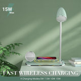 1 x RAW Customer Returns Desk Lamp 3 in 1 with 15W Wireless Charger, COLSUR Bluetooth Speaker with Table Lamp, Bass and Retro Style, Music Night Light for Study, Home, Office - RRP €31.14