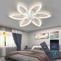 1 x RAW Customer Returns Ceiling fan with lighting, ceiling light with remote control and APP quiet, 70W dimmable ceiling lamp with fan timer lamp with fan for bedroom living room dining room light, 70CM - RRP €114.1