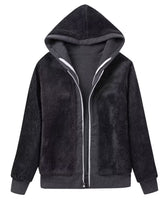 1 x Brand New SwissWell fleece jacket women s hoodie with hood sweat jacket warm basic hooded jacket with zip causal hoodie plush jacket women s winter jacket for women dark grey - RRP €47.02