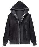 1 x Brand New SwissWell fleece jacket women s hoodie with hood sweat jacket warm basic hooded jacket with zip causal hoodie plush jacket women s winter jacket for women dark grey - RRP €47.02