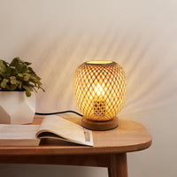 1 x RAW Customer Returns Pheashine table lamp bamboo, table light dimmable base made of wood bedside lamp E27 socket with cable for living room bedroom - RRP €27.98