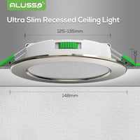 1 x RAW Customer Returns ALUSSO LED recessed spotlights 230V 10W 800lm ceiling spotlights, dimmable warm white neutral white cold white selectable ceiling spotlights, IP44 LED recessed lights for bathroom, kitchen, living room, set of 6 - RRP €59.99