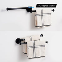 1 x RAW Customer Returns KES Towel Rack Two Arm Swivel Towel Rail Stainless Steel SUS304 Tea Towel Rack Kitchen 23CM 2 Arm Wall Mounted Matt Black A2106S23-BK - RRP €26.99