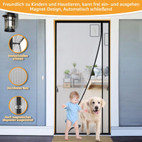 1 x RAW Customer Returns Wanoore Magnetic Fly Screen Door, 90x200 cm Black Insect Protection Balcony Door, Fly Screen Door Without Drilling, Automatically Close Mosquito Net For Balcony Door, Living Room Door, Cellar Door, Patio Door - RRP €23.09