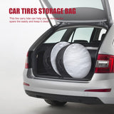 1 x RAW Customer Returns Dasing 4 Pieces Tire Cover Case Car Spare Tire Cover Storage Bag Carry Bag Polyester Tire for Cars Wheel Protection Covers 4 Season - RRP €21.97