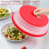 11 x Brand New 2 Pieces Foldable Microwave Cover, Silicone, with 2 Self-Adhesive Hooks, For Microwave Plate Prevents Splashes, Microwave Strainer Cover, for Fruits and Vegetables Red and Yellow  - RRP €211.2