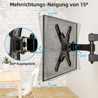 1 x RAW Customer Returns HOME VISION Full Motion Swivel Tilt TV Wall Mount for 17-42 inch TV, TV Monitor Wall Mount Extension Rotation Bracket Holds up to 20kg Max VESA 200x200mm - RRP €30.99