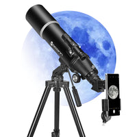 1 x RAW Customer Returns Telescopes for Adults Astronomy, 80mm Aperture 600mm Refractor Telescope for Kids, Beginners, BAK4 Compact and Portable Travel Telescope with Tripod, Carrying Case and Phone Adapter - RRP €131.09