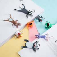 1 x RAW Customer Returns Outus 8 Pieces 3D Cartoon Animal Bookmarks Set for Kids Novelty Funny Cute Squashed Reading Stationery Gifts Party Favor , Student, Polyvinyl Chloride PVC  - RRP €37.76