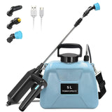 1 x RAW Customer Returns Kevsuvqin battery pressure sprayer 5 liters with USB charging handle, garden sprayer pressure sprayer 5L with telescopic rod, backpack sprayer with 3 nozzles adjustable shoulder strap, sprayer for plant protection - RRP €49.18