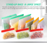 5 x RAW Customer Returns LeMuna Set of 9 Reusable Food Storage Bags - Standing, BPA-Free and Freezer Safe 3x 3 Gallon Bags, 3x Sandwich Bags, 3x Snack Bags  - RRP €55.45