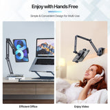 1 x RAW Customer Returns Tablet Holder Table ULANZI LS31 Tablet Stand Bed iPad Stand 360 Adjustable 1 4 3 8 Screws Compatible with iPad Pro 12.9 2022 Air Mini iPhone Samsung Smartphone Camera Microphone - RRP €40.19