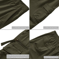 1 x RAW Customer Returns KEFITEVD 3 4 Pants Men s Cargo Shorts Long Bermuda Three-Quarter Pants with Multi Pockets Cotton Summer Pants with Elastic Band Army Green EU 33, CN XL - RRP €40.32