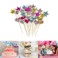 4 x Brand New Pack of 50 love cake decorations, birthday cake, cupcake toppers, muffin decoration, cake decoration, golden, shapes for wedding, party, birthday, cake, dessert, cake stand - RRP €37.0