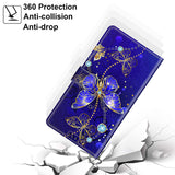 1 x Brand New HopMore mobile phone case for Samsung Galaxy A13 4G leather case, leather case PU flip case 360 degree protective cover motif for girls women boys men, shockproof mobile phone case - butterfly blue - RRP €11.99