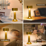 1 x RAW Customer Returns SUNLIGTGO Pack of 2 Dimmable Table Lamps Wireless, Upgrade LED Battery Table Lamp Rechargeable, Portable USB Bedside Lamp with Continuous Dimming 3 Color Changes Suitable for Indoor and Outdoor Use Gold  - RRP €44.36