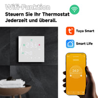 1 x RAW Customer Returns Beok Thermostat Heating Smart, WiFi Underfloor Heating Thermostats for Hot Water Preparation Programmable Room Thermostat with Digital LCD Compatible with Alexa, Google Home 3A TGW60W-WIFI-WP White - RRP €45.99