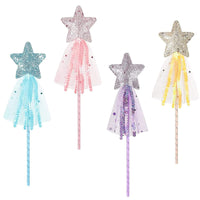 63 x Brand New Princess Wand, 4 Pieces Magic Princess Stick, Fairy Wand with Shining Pentagram and Scales in Fairytale Style for Christmas Parties and Cosplay - RRP €566.37