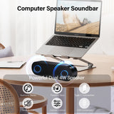 1 x RAW Customer Returns ZETIY PC Speakers, USB Portable Computer Speakers Mini Soundbar with 3D Surround Stereo for Notebook, PC, Laptop, Desktop - Plug and Play Black  - RRP €20.32