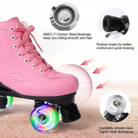 1 x RAW Customer Returns Women s classic retro roller skates, roller skates with four wheels in double row, classic roller skates, roller skates for children, shiny roller skates, ideal for beginners, ABEC-7 ball bearings - RRP €46.61